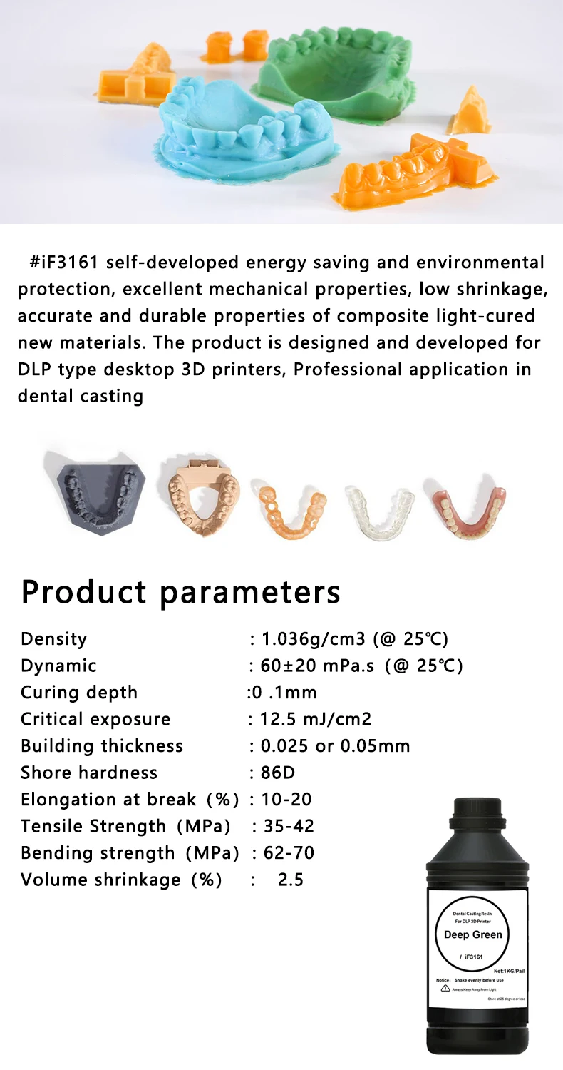 Ifun Liquid Photopolymer Castable Resin Dental Casting Resin Dental