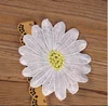 Daisy white yellow center Iron On Embroidered Applique Patch/Flowers