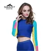 Brand Sbart women long sleeve wetsuit for diving and surfing,custom printed rash guard bjj dry fit compression tights for ladies