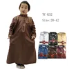 Kaftan boys 2pcs Islamic Long thobe with jacket in Dubai abaya for 2-14 year kids
