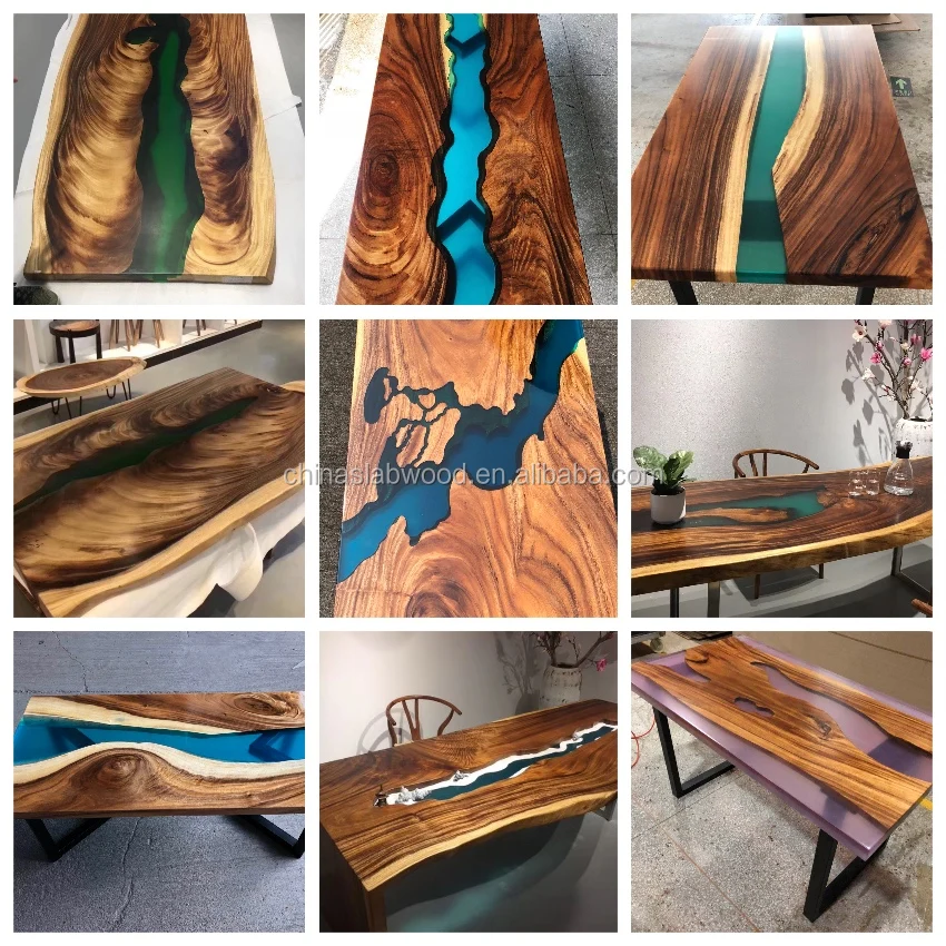 Canto en vivo de Resina Epoxi mesa de madera y muebles de madera - China Epoxy  madera, resina y madera