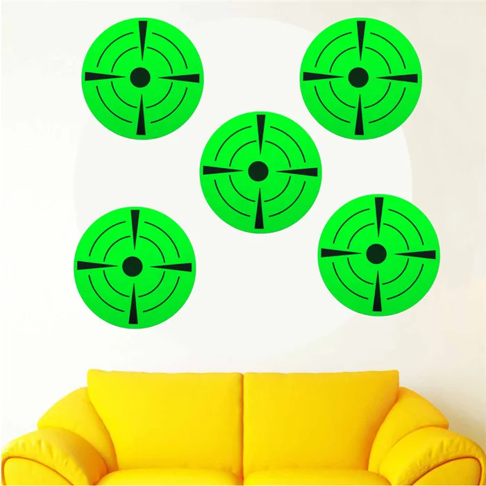 Hybsk Target Pasters 3 Inch Round Adhesive Paper Shooting Targets Dots Fluorescent Green And