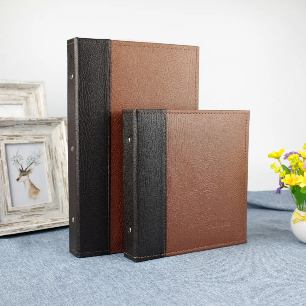 Ring Bound Binder Leather File Folder Large File Album With Clip D Ring