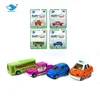 Wholesale 1:64 cartoon style die cast metal toy car for kids toy Pickup trucks taxi bus diecast model car