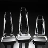 Clear custom blank crystal cube award trophy plaque for sale