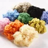 Scouring pad 50D 64mm blue color recycled solid polyester staple fiber psf