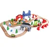 80 pcs Farm Theme Wooden railway train set