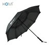 Factory price solid rain Custom Double Layer Large Black Windproof Golf Umbrella 68 inch auto open
