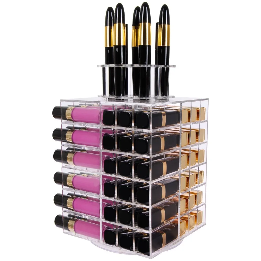 Acrylic Rotating Lucite Lipgloss Holder Makeup Organizer Acrylic