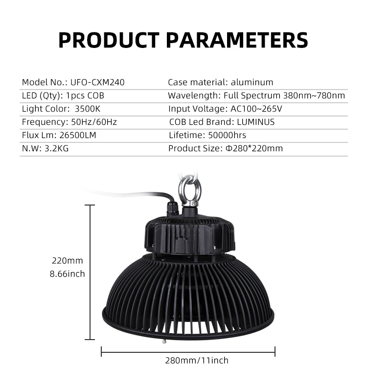 promotion for led grow lights greenhouse cxm-32 Gen 4cob 285watt UFO full spectrum led grow light for indoor grow lights