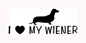 I LOVE MY WIENER Sticker Funny Car Decal Heart Dog Vinyl Dachshund Cute Puppy - Die cut vinyl decal for windows, cars, trucks, tool boxes, laptops, MacBook - virtually any hard, smooth surface