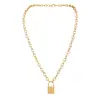 Yiwu Factory 18k Gold Plated Simple Design Padlock Necklace