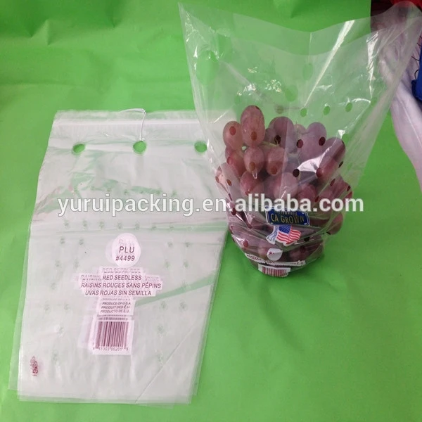 Ldpe Ziplock Breathable Plastic Bag For Vegetable /grape/fruit Buy