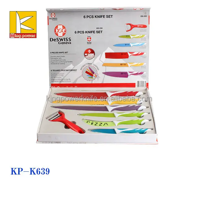 Fancy gift box packed swiss line non stick the kitchen knife