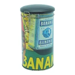 Rectangle metal tea tin box with hinged lid