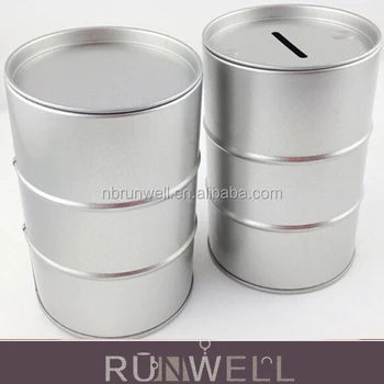 Round Drum Shape Tin Can Coin Bank Money Box Saving Round Drum Shape Tin Can Coin Bank Money Box Saving