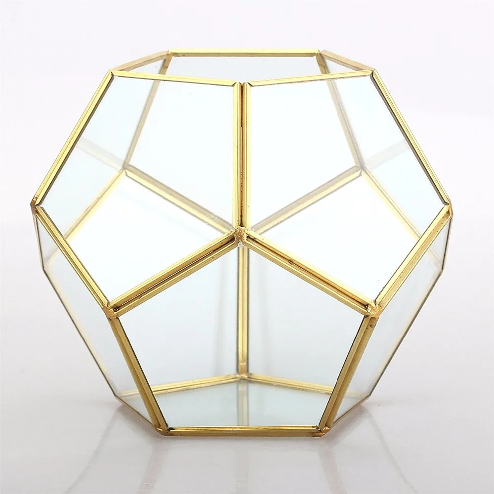 Geometric Glass Copper Terrarium Wholesale/ Brass Terrarium Buy