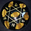 Chinese mascot tiger eye stone carved crystal seven star array money gold toad