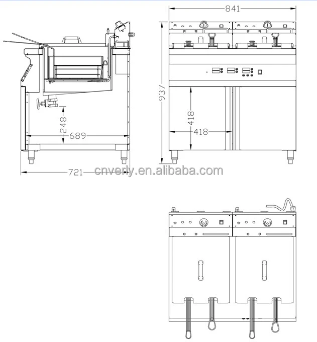 Electric Standing Fryer/ Deep Tank Fryer/ 2 Tank 4 Basket / Double 30 L