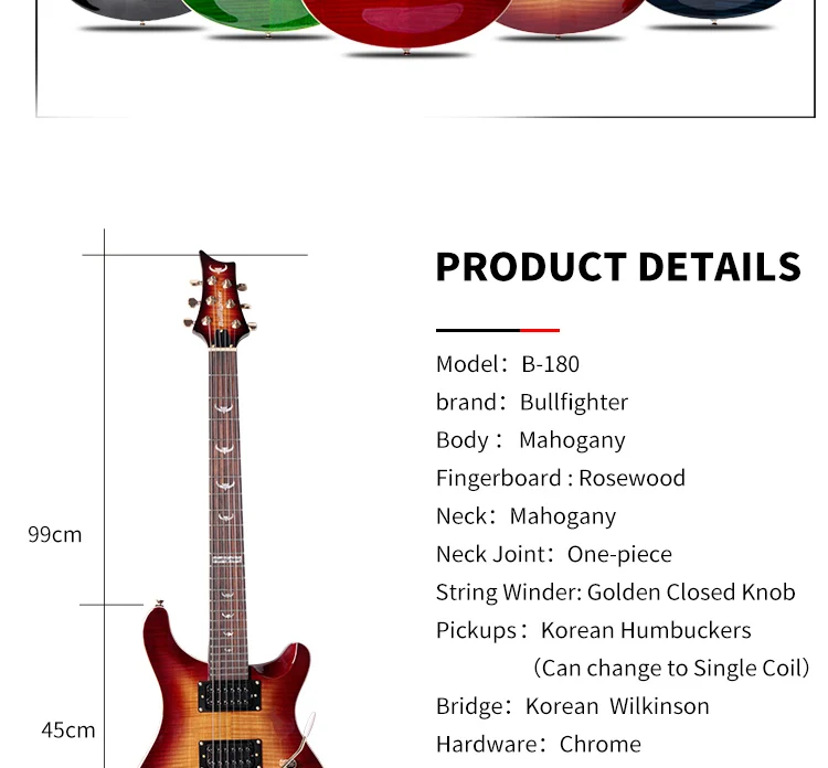 Bullfighter B-180 Electric Guitar Wholesale High Quality Solid Body ...