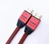High Quality Gold Hdmi cable 4k with red color cotton braiding