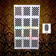 1 Sheet Flash Nail Vinyls Finger Sticker Stencil Laser Hollow Pattern Airbrush Women HJV207 Nail Art