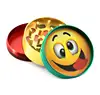Smile face herb grinder metal zinc Alloy 52mm diameter 3 pcs CNC craftwork spice tobacco herb grinder