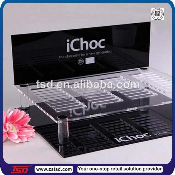 TSD A087 Custom Supermarket Countertop Acrylic Chocolate Display Standschocolate Casetable TSD A087 Custom Supermarket Countertop Acrylic Chocolate Display Standschocolate Casetable