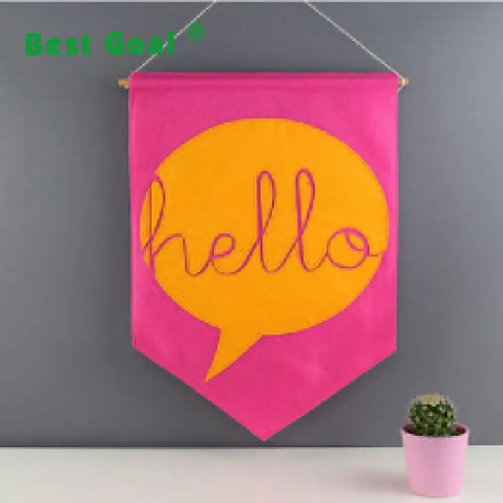 Hello Felt Wall Banner Flag