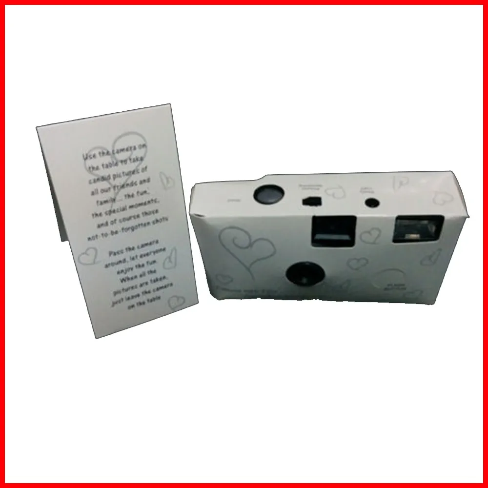 Classic White Wedding Party Disposable Cameras With Gift Box 18 Exp