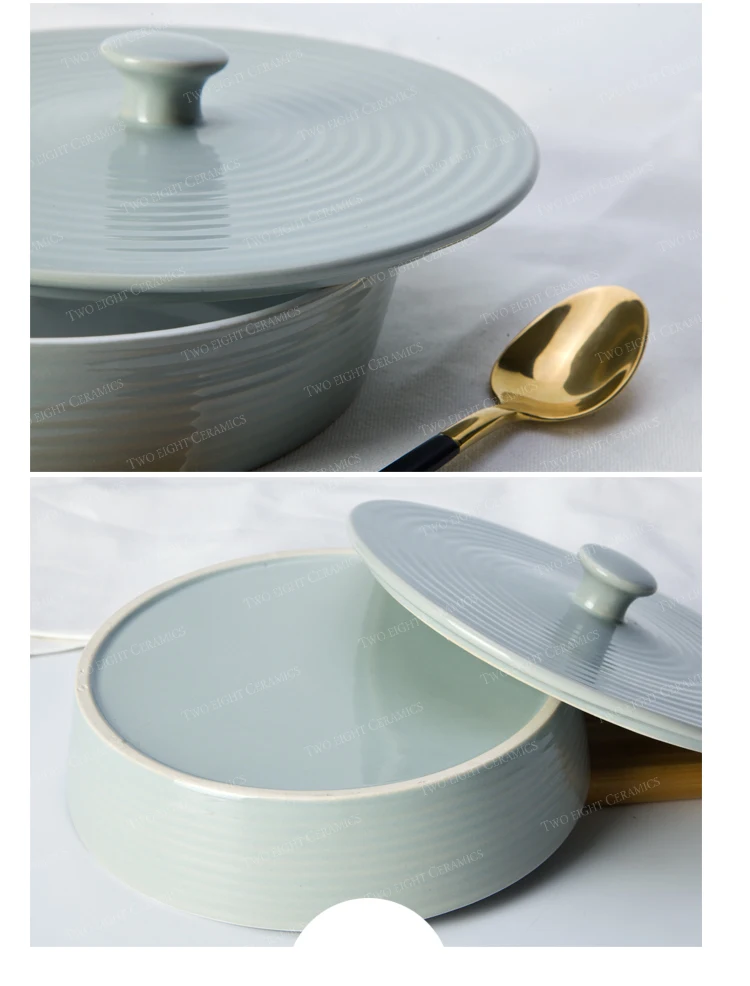 Hotel used ceramic bowl with lid, enamelware wholesale