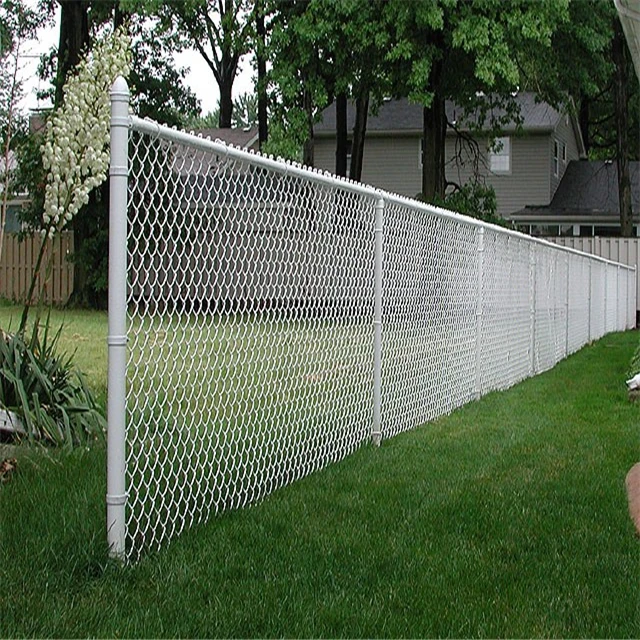 White Vinyl Plastic Coated Chain Link Wire Mesh Fence Panels Buy White Plastic Chain Link