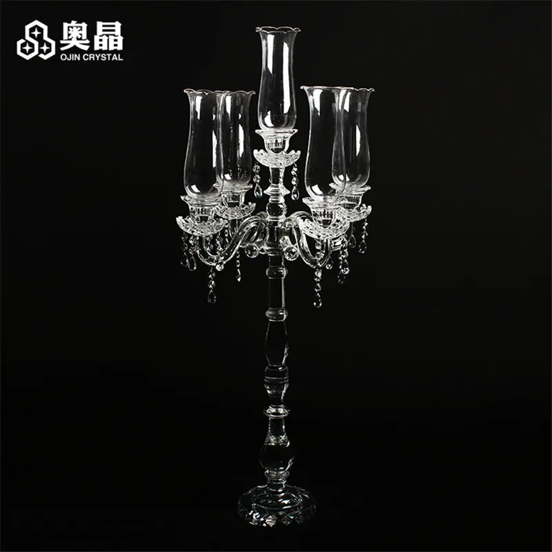 Cheap Tall Crystal Glass Hurricane Candelabra Centerpieces For Home Table Decoration Buy