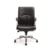 Multi functional classic luxury executive black leather boss office swivel chair with fixed armrest and aluminum base