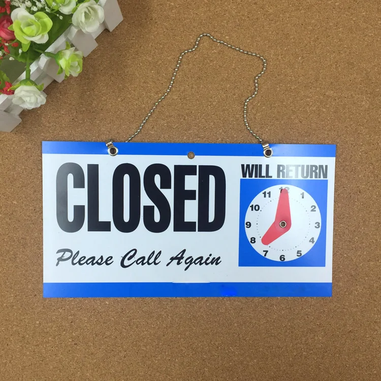 Custom Silk Screen Printing Pvc Plastic Hanging Open Closed Door