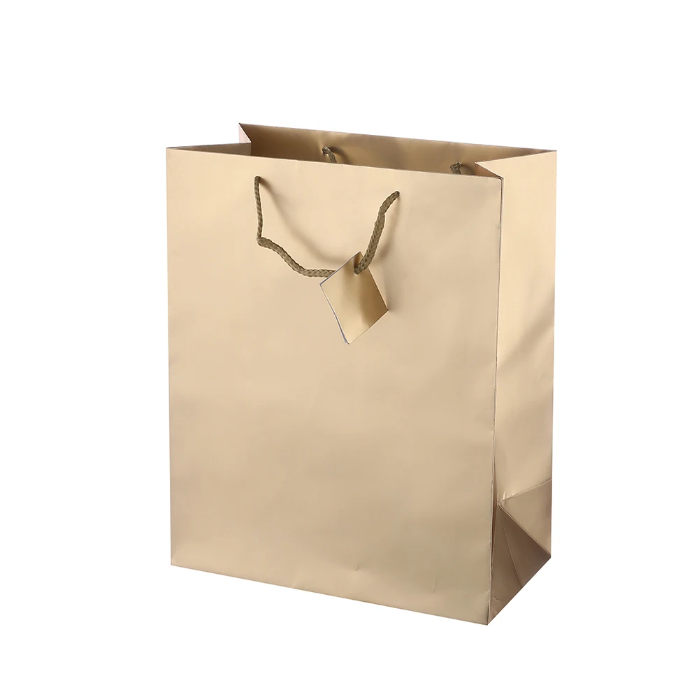 Eco- Friendly Practical Recycle Red Solid Paper Bag With Handles For Gift Decorative Christmas Gift Bags