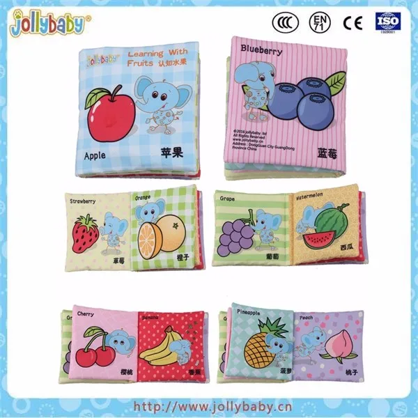 Jollybaby factory custom educational toy baby cloth book baby soft book