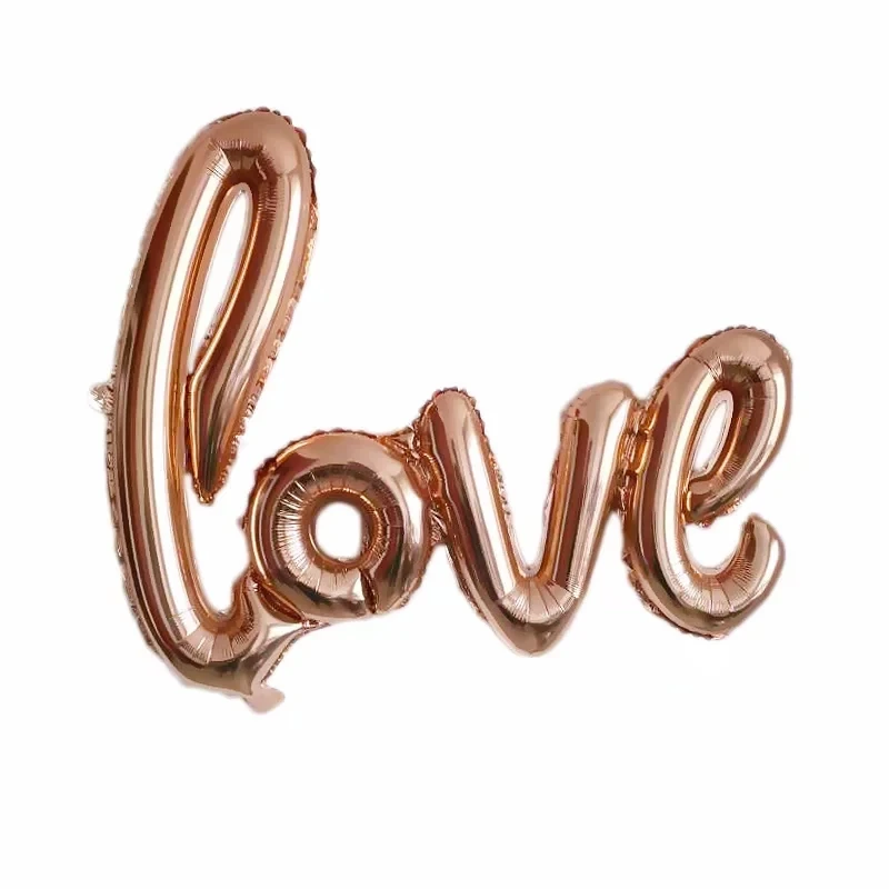 40inch script love balloon rose gold red foil letter balloon