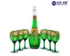 Glass Bottle Factory of Handmade Glass Jar + Mouth Blown Cups with Real Gold and Decal