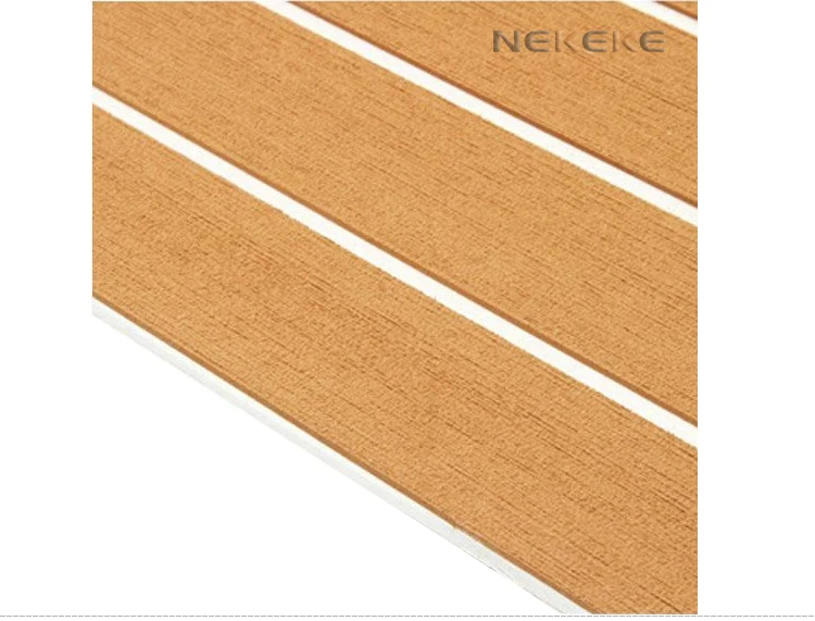 EVA Foam deck pad Faux Teak Sheet Boat Yacht Synthetic Teak Decking Brown with White Lines