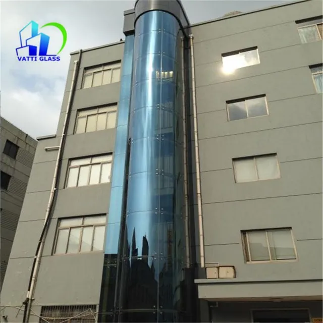 Elevator Tempered Glass Door Building Elevation Commercial Facade