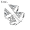 RAKOL bridal jewelry unique style triangle crystal CZ copper connecting ring R2016