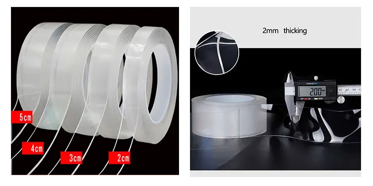 Nano-Adhesive-Tape-0133. 3 Meter Double Sided Sticky Pad Nano Tape Clear Super Stickiness Gel Grip Tape Reusable Removable Washable Gel Tape