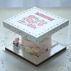 Wholesale decorative Christmas clear plastic square cake box