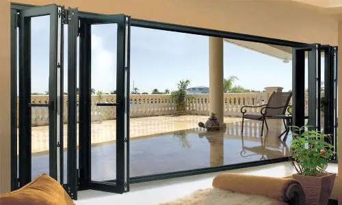 Home Excellent Air Tightness Aluminium Glazing Exterior Interior 3 Panel Aluminum Alloy Double Glass Bi Folding Door
