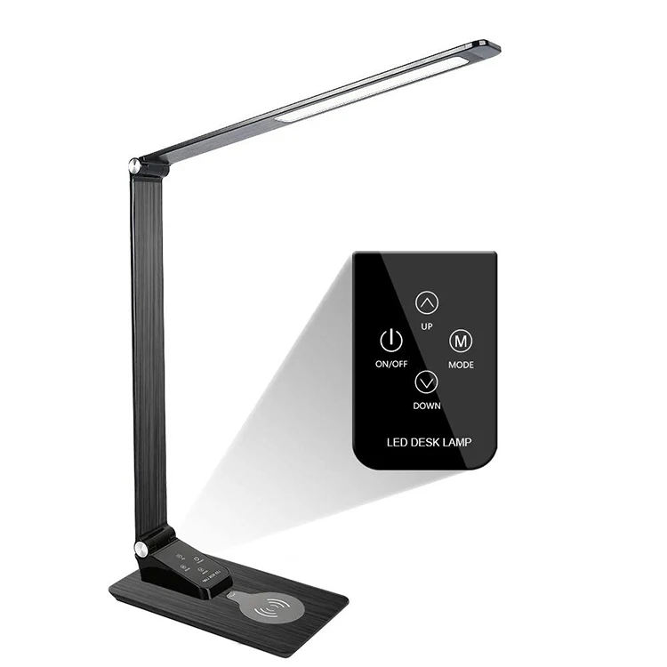 Amazon hot selling products adjustable wireless charging led desk lamp 5 level touch mode dimming