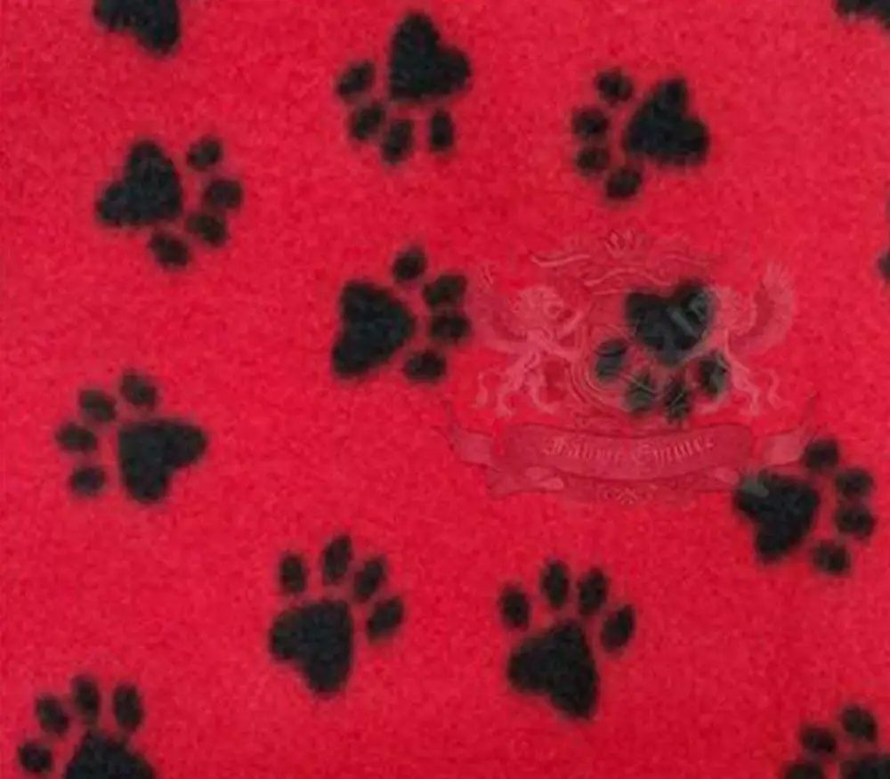 Buy Polar Fleece Fabric Prints Animal Print Pawprint Red 60 Wide