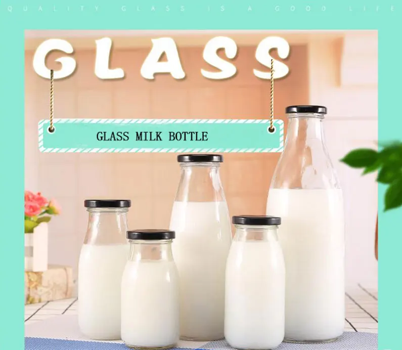 Wholesale Milk Glass Bottle,500ml With Metal Or Plastic Lids With