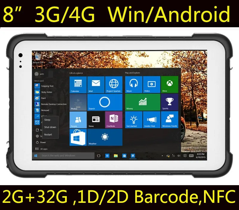 Cheapest Windows OS 2GB Ram 32GB Rom 8-inch Rugged Mobile Computer With IP67-Rated Rugged Industrial Tablet PCs