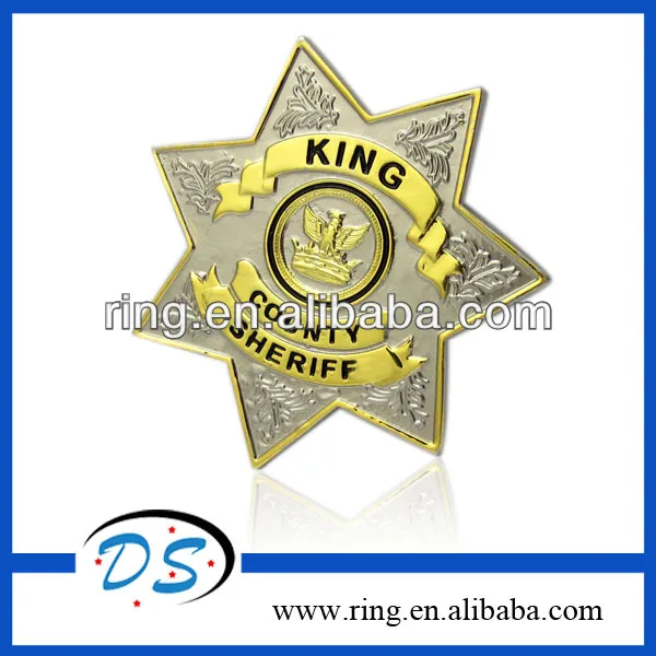 US Walking Dead King Country Sheriff Badge Gold Plated Costume Prop Rick Grimmes